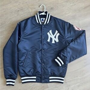 NY Yankees Blue Satin Starter Jacket